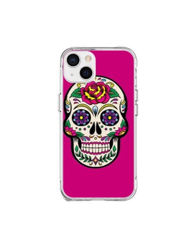 Cover iPhone 15 Plus Teschio Messicano Rosa Fucsia - Laetitia