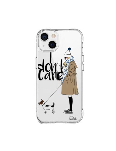 iPhone 15 Plus Case I don't care Fille Dog Clear - Lolo Santo