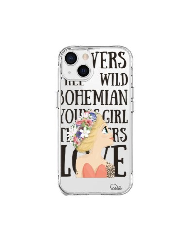 Coque iPhone 15 Plus Flowers Love Transparente - Lolo Santo