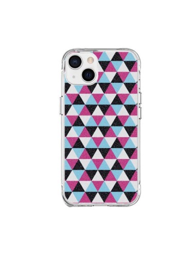 Cover iPhone 15 Plus Triangolo Azteco Rosa Blu Grigio - Mary Nesrala