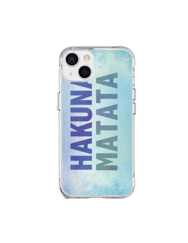 Coque iPhone 15 Plus Hakuna Matata Roi Lion Bleu - Mary Nesrala