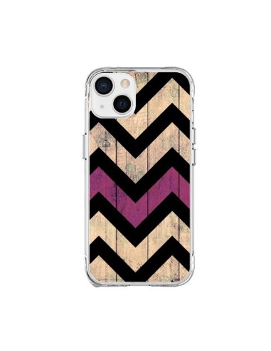 Cover iPhone 15 Plus Chevron Vintage Legno Wood - Mary Nesrala