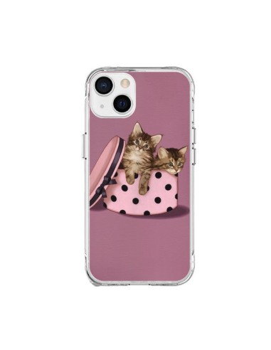 Cover iPhone 15 Plus Gattoon Gatto Kitten Boite Pois - Maryline Cazenave