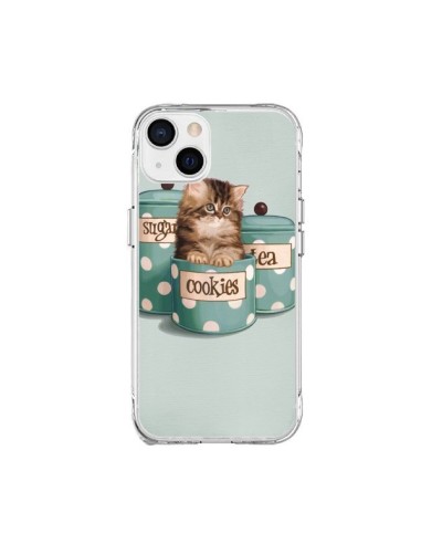 Cover iPhone 15 Plus Gattoon Gatto Kitten Boite Biscotto Pois - Maryline Cazenave