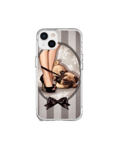 iPhone 15 Plus Case Lady Black Bow tie Dog Luxe - Maryline Cazenave