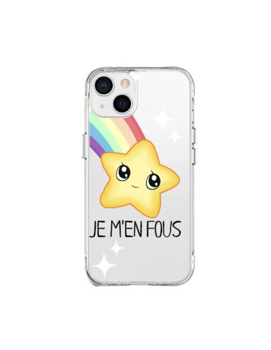 Coque iPhone 15 Plus Etoile Je M'en Fous Transparente - Maryline Cazenave