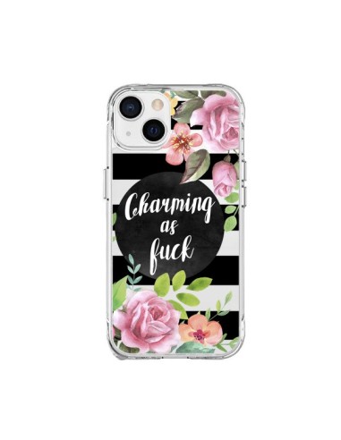 Cover iPhone 15 Plus Charming as Fuck Fioris Trasparente - Maryline Cazenave