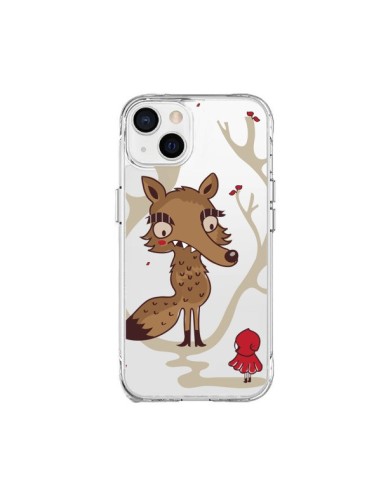 Cover iPhone 15 Plus Cappuccetto Rosso Loup Hello Big Wolf Trasparente - Maria Jose Da Luz