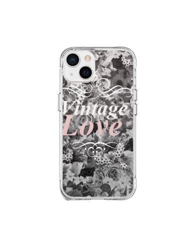 Cover iPhone 15 Plus Vintage Amore Nero Fiori - Monica Martinez