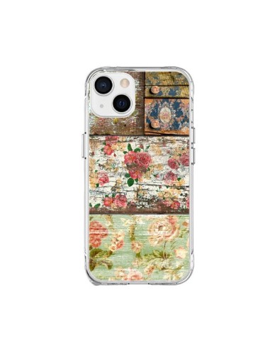 Cover iPhone 15 Plus Lady Rococo Legno Fiori - Maximilian San