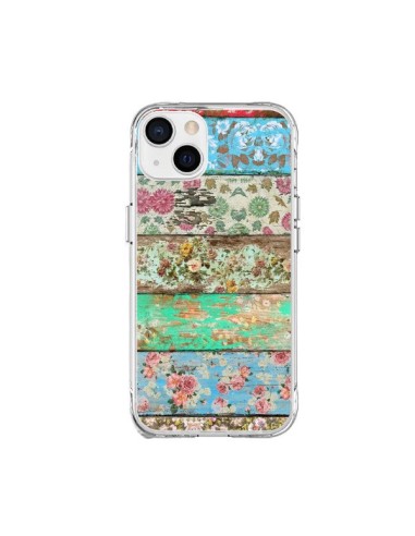 Cover iPhone 15 Plus Rococo Style Legno Fiori - Maximilian San