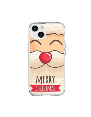 Coque iPhone 15 Plus Moustache du Père Noël Merry Christmas - Nico