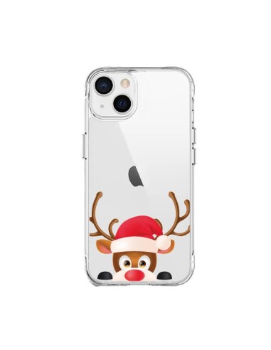 Cover iPhone 15 Plus Renna di Natale Trasparente - Nico