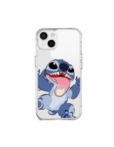 Cover iPhone 15 Plus Stitch di Lilo e Stitch Tongue Trasparente - Nico