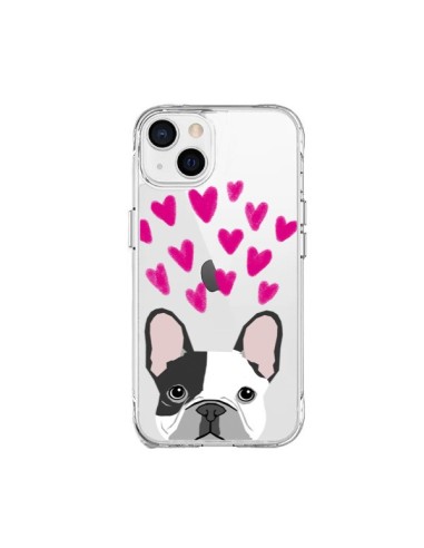 iPhone 15 Plus Case Bulldog Heart Dog Clear - Pet Friendly