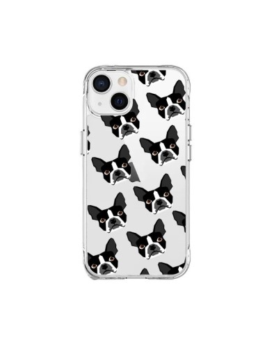 Coque iPhone 15 Plus Chiens Boston Terrier Transparente - Pet Friendly