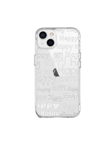 iPhone 15 Plus Case Happy White Clear - R Delean