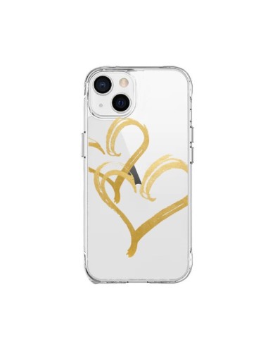 Cover iPhone 15 Plus Due Cuori Amore Trasparente - Sylvia Cook