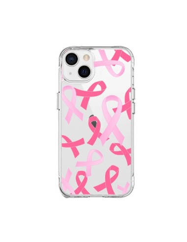 Cover iPhone 15 Plus Nastri Rosa Trasparente - Sylvia Cook