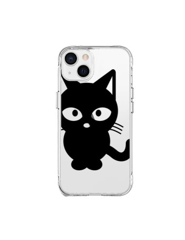 Cover iPhone 15 Plus Gatto Nero Trasparente - Yohan B.