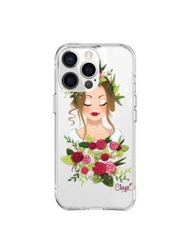 Coque iPhone 15 Pro Max Femme Closed Eyes Fleurs Transparente - Chapo