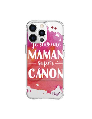 Cover iPhone 15 Pro Max Sono una Mamma Super Rosa Trasparente - Chapo