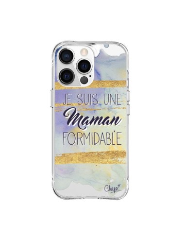 Cover iPhone 15 Pro Max Sono una Mamma Formidabile Viola Trasparente - Chapo