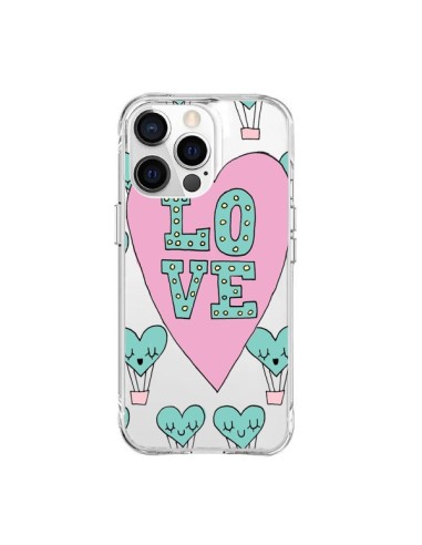 Cover iPhone 15 Pro Max Amore Nuvole Mongolfiera Trasparente - Claudia Ramos