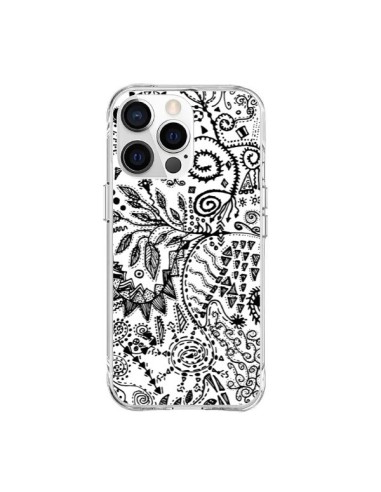 Cover iPhone 15 Pro Max Azteco Bianco e Nero - Eleaxart