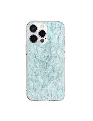 Coque iPhone 15 Pro Max Courbes Meandre Bleu Vert Nuageux - Léa Clément