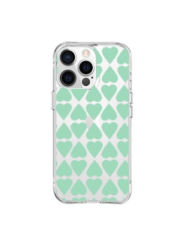 Cover iPhone 15 Pro Max Cuore Verde Menta Trasparente - Project M