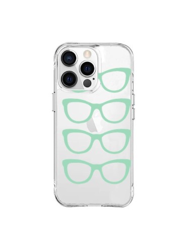 Coque iPhone 15 Pro Max Sunglasses Lunettes Soleil Mint Bleu Vert Transparente - Project M