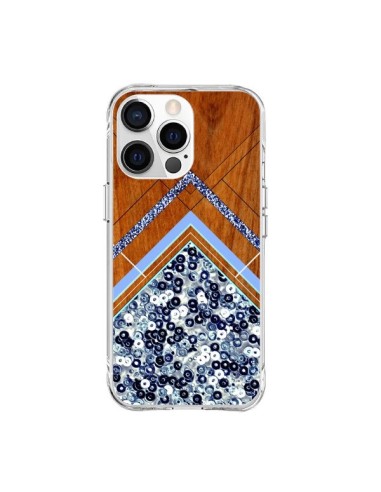 Cover iPhone 15 Pro Max Sequin Geometria Legno Azteco Aztec Tribal - Jenny Mhairi