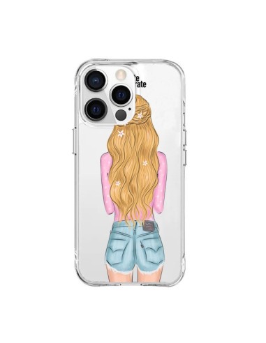 Coque iPhone 15 Pro Max Blonde Don't Care Transparente - kateillustrate