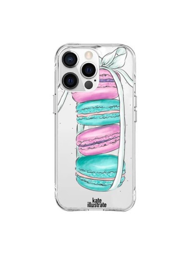 Cover iPhone 15 Pro Max Macarons Rosa Menta Trasparente - kateillustrate