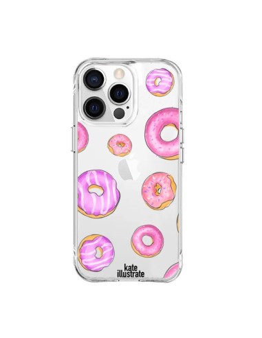 Cover iPhone 15 Pro Max Ciambelle Rosa Trasparente - kateillustrate