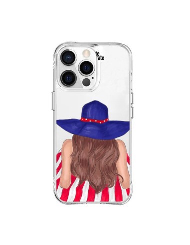 Cover iPhone 15 Pro Max Beah Girl Ragazza Spiaggia Trasparente - kateillustrate