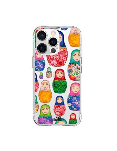 Cover iPhone 15 Pro Max Matryoshka Bambola Russa Trasparente - kateillustrate