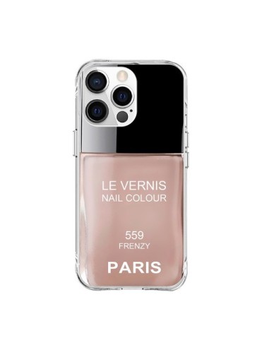 Coque iPhone 15 Pro Max Vernis Paris Frenzy Beige - Laetitia