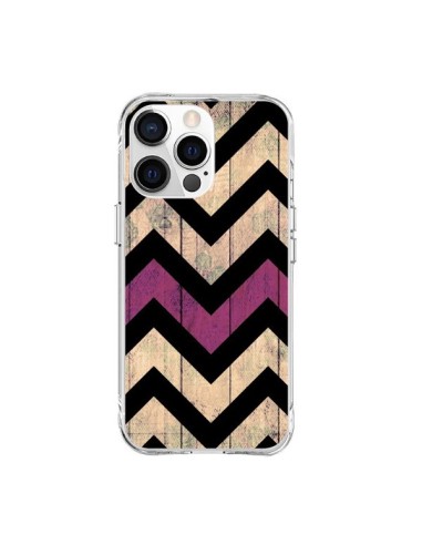 Coque iPhone 15 Pro Max Chevron Vintage Bois Wood - Mary Nesrala