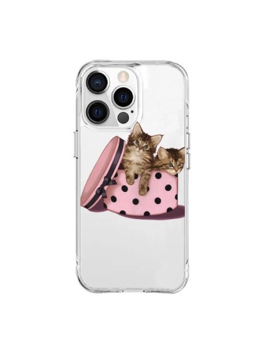 iPhone 15 Pro Max Case Caton Cat Kitten Scatola a Polka Clear - Maryline Cazenave