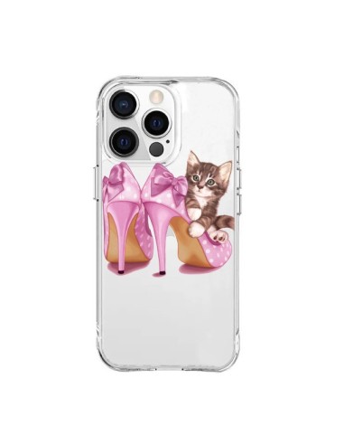 Coque iPhone 15 Pro Max Chaton Chat Kitten Chaussures Shoes Transparente - Maryline Cazenave