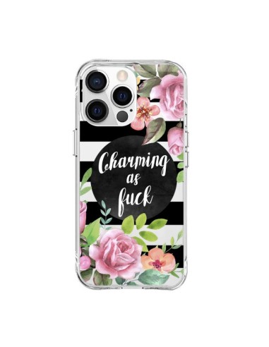 Cover iPhone 15 Pro Max Charming as Fuck Fioris Trasparente - Maryline Cazenave