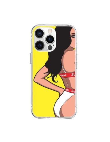 Cover iPhone 15 Pro Max Pop Art Donna Giallo - Mikadololo