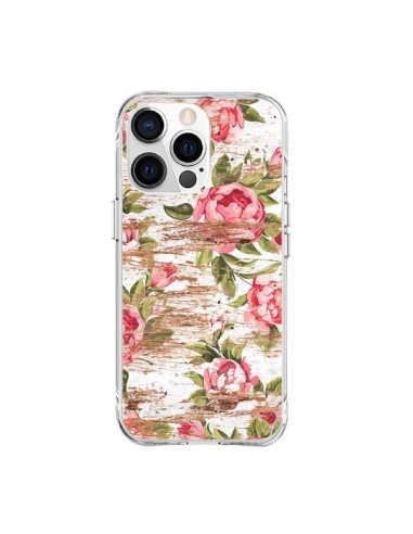 Cover iPhone 15 Pro Max Eco Amore Pattern Legno Fiori - Maximilian San