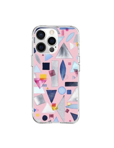 Cover iPhone 15 Pro Max Geometric Pieces Rosa - Ninola Design