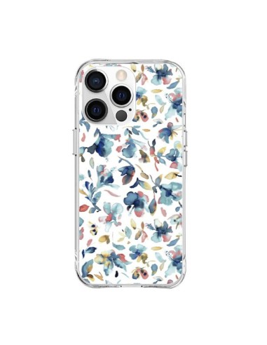 Cover iPhone 15 Pro Max Watery Hibiscus Blu - Ninola Design