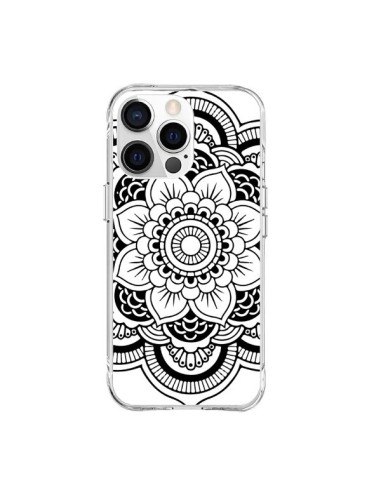 Coque iPhone 15 Pro Max Mandala Noir Azteque - Nico