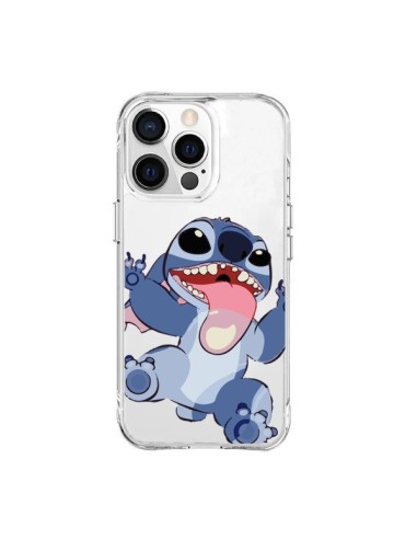 Cover iPhone 15 Pro Max Stitch di Lilo e Stitch Tongue Trasparente - Nico