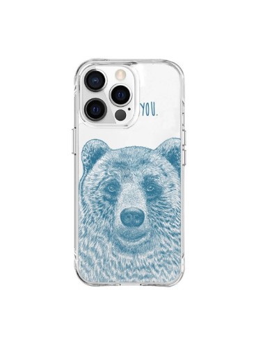 Cover iPhone 15 Pro Max I Love You Orso Trasparente - Rachel Caldwell